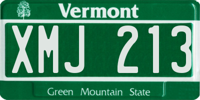 VT license plate XMJ213