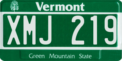 VT license plate XMJ219