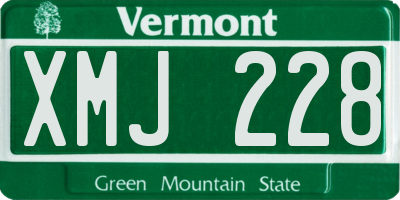 VT license plate XMJ228