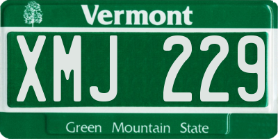 VT license plate XMJ229