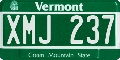 VT license plate XMJ237