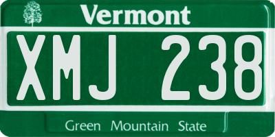 VT license plate XMJ238
