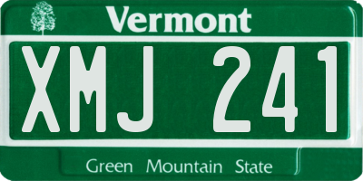 VT license plate XMJ241