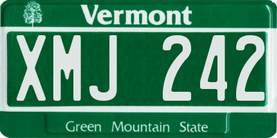 VT license plate XMJ242