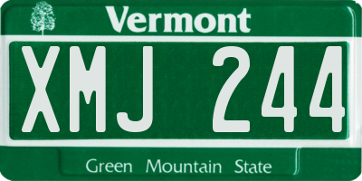 VT license plate XMJ244