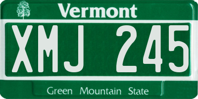VT license plate XMJ245