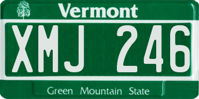 VT license plate XMJ246