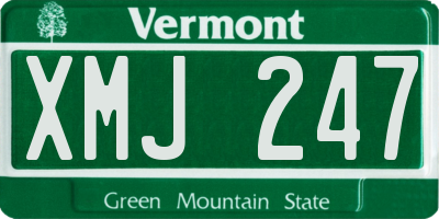 VT license plate XMJ247