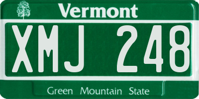 VT license plate XMJ248