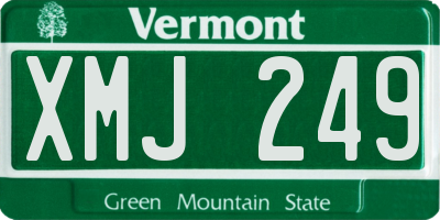 VT license plate XMJ249