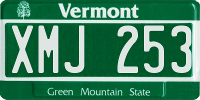 VT license plate XMJ253