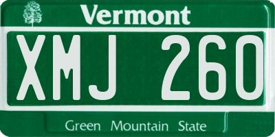 VT license plate XMJ260