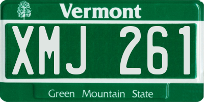 VT license plate XMJ261