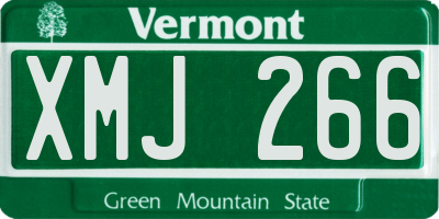 VT license plate XMJ266