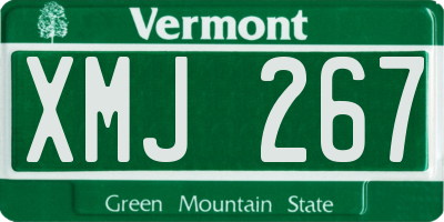 VT license plate XMJ267