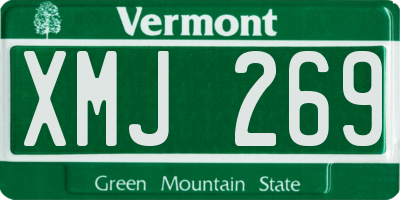 VT license plate XMJ269