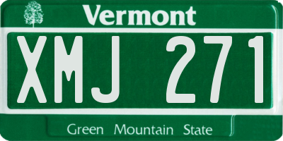 VT license plate XMJ271