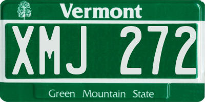 VT license plate XMJ272