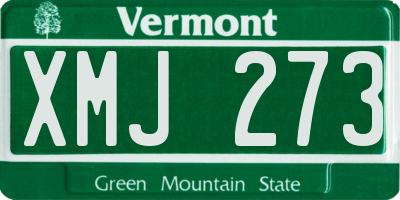 VT license plate XMJ273