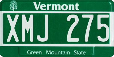 VT license plate XMJ275