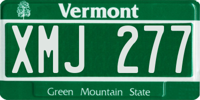 VT license plate XMJ277
