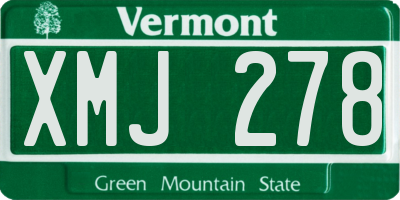 VT license plate XMJ278