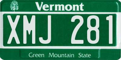 VT license plate XMJ281