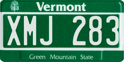 VT license plate XMJ283