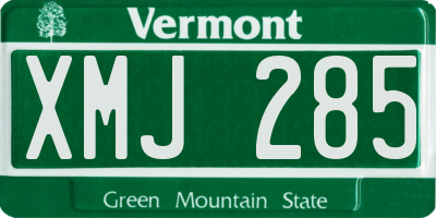VT license plate XMJ285