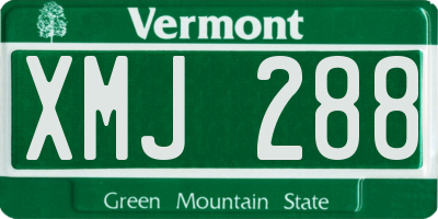 VT license plate XMJ288