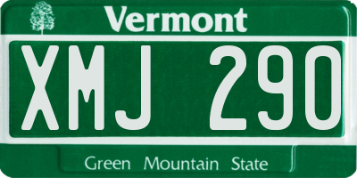 VT license plate XMJ290