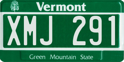 VT license plate XMJ291