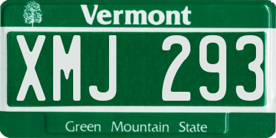 VT license plate XMJ293
