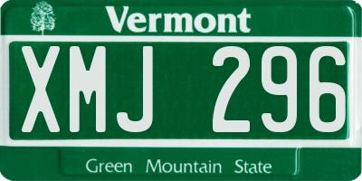 VT license plate XMJ296