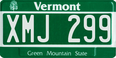 VT license plate XMJ299