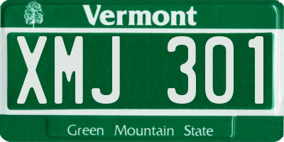 VT license plate XMJ301