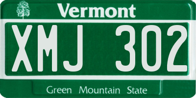 VT license plate XMJ302