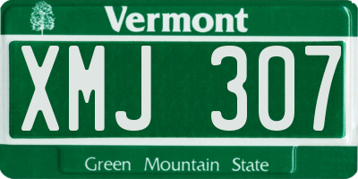 VT license plate XMJ307