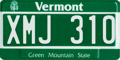 VT license plate XMJ310