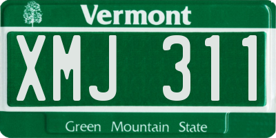 VT license plate XMJ311
