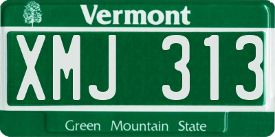 VT license plate XMJ313