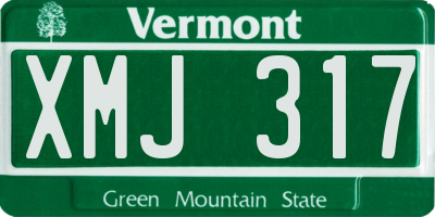 VT license plate XMJ317