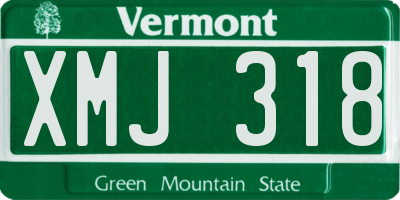 VT license plate XMJ318