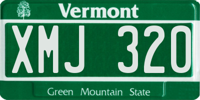VT license plate XMJ320