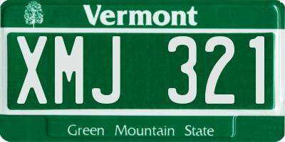 VT license plate XMJ321