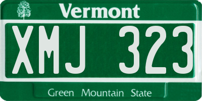 VT license plate XMJ323