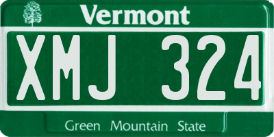 VT license plate XMJ324