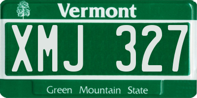 VT license plate XMJ327