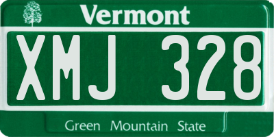 VT license plate XMJ328
