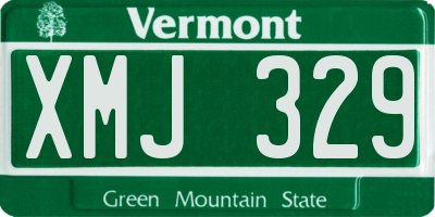 VT license plate XMJ329